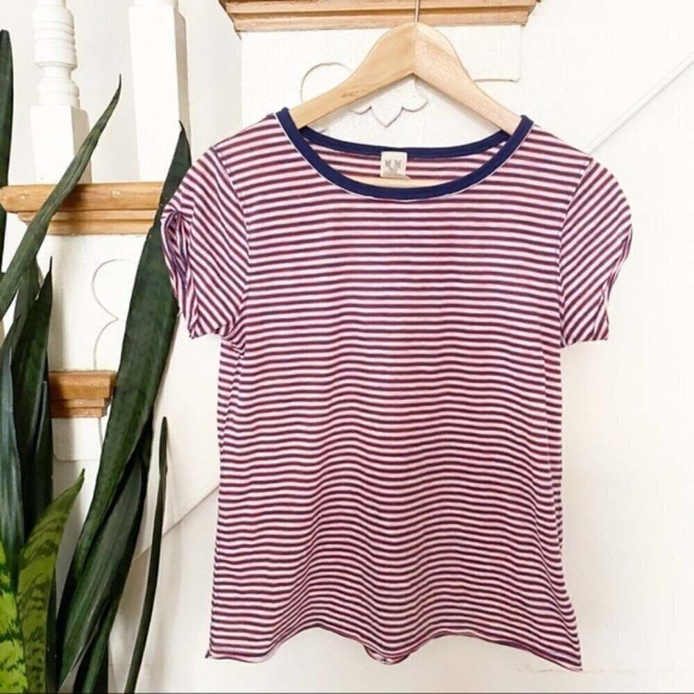 free people red white blue striped shirt sz S